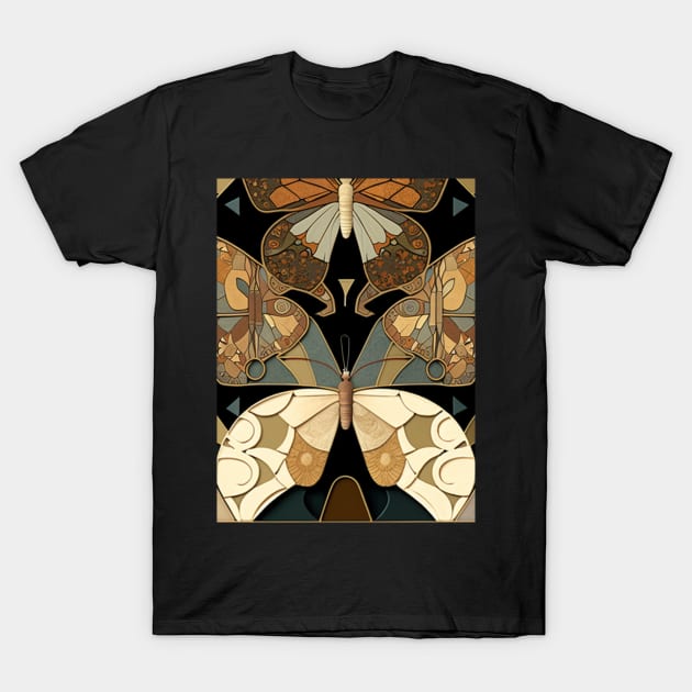 Butterflies art nouveau 2 T-Shirt by Dark Of The Moon